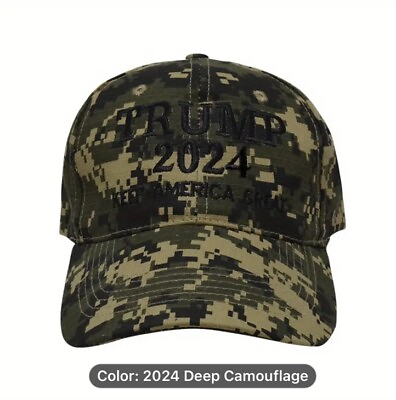 #ad Trump 2024 Camouflage Baseball Cap Hat Digital Camo keep America Great strapback $11.95