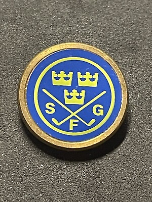 #ad The Swedish Golf Federation 3 4quot; Brass Stem Golf Marker Stockholm Sweden $10.00