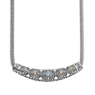 #ad Stainless Steel Multi Color Crystal Chain Necklace Jewelry for Women Size 20 $15.35