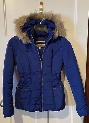 #ad Guess Puffer Quilted Coat with Removable Faux Fur Hood $60.00