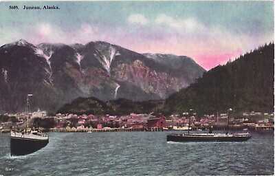 #ad Scenic View of The City Ships At Juneau Alaska The Gold Belt City Postcard $8.99