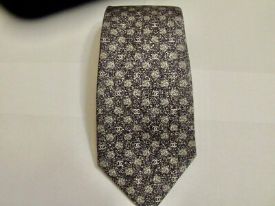 #ad Chanel Men#x27;s Vintage tie. Very Rare Highly Detailed floral rose CC design. $275.00