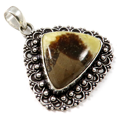 #ad Yellow Septarian Silver Plated Pandant Jewelry Natural Gemstone GPAX44 $7.99