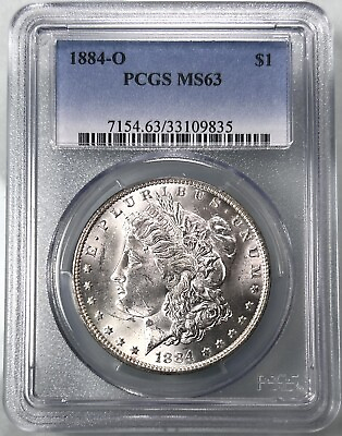 #ad 1884 O Morgan Dollar PCGS MS63 $1 Silver US Coin Uncirculated Blast White $74.95
