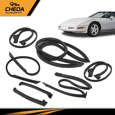#ad Fit For 84 89 Corvette C4 Coupe Weather Strip Seal Full Weatherstrip Kit New $99.19