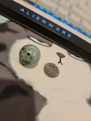 #ad Genuine natural turquoise beads round shape around 20mm，gemstone，原矿 绿松石 $38.00
