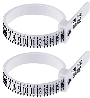 #ad 2 Pack Ring Sizer Measure Tool Gauge Plastic Finger Sizing Finder Reusable 1 17 $1.89