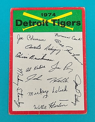 #ad 1973 Topps Team Checklists Two stars #NNO Detroit Tigers CL Baseball Card F5 $1.89