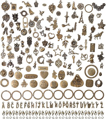 #ad Incraftables 166pcs Antique Bronze Charms Set for DIY Jewelry amp; Bracelet Making $15.95