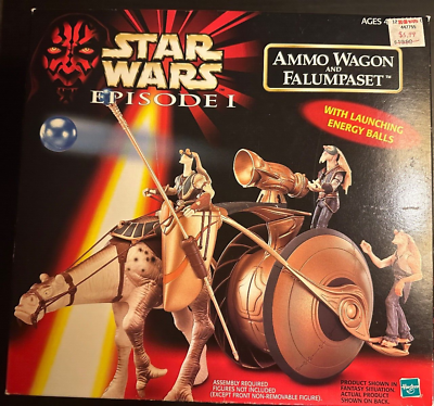 #ad Star Wars TPM ep 1 AMMO WAGON amp; FALUMPASET w Launching Energy Ball 1999 RARE $60.34