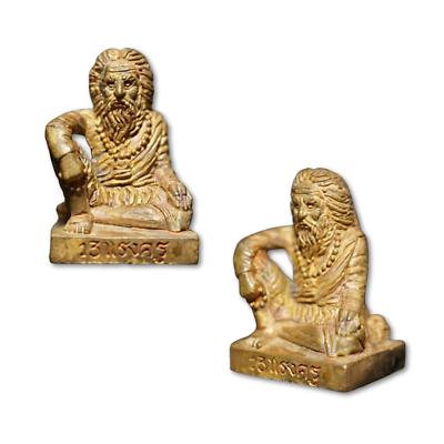 #ad Thai Amulet Statue 13 Kruba Version 13 Divine Powers Copper Talisman Protection $77.50