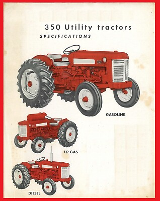 #ad IH International 350 Utility Tractors Specifications Pamphlet 4pg Brochure Flyer $15.50