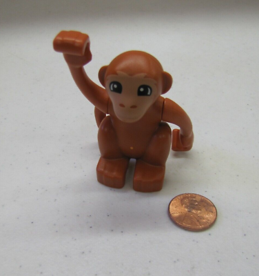 #ad Lego Duplo ORANGE BROWN MONKEY TAN FACE Animal Zoo Replacement for JUNGLE $8.25