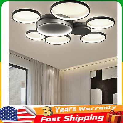 #ad Modern LED Ceiling Lamp Dimmable Chandelier Living Room Light Fixture Remote $79.70