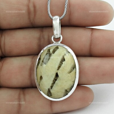 #ad Natural Septarian Gemstone Pendant Bohemian 925 Sterling Silver Jewelry A35 $35.65