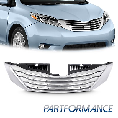 #ad Chrome Front Bumper Upper Grille For 2011 2014 Toyota Sienna Mini TO1200333 $59.99