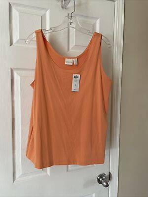 #ad Chicos Womens Size 3 Sleeveless Shirt Tank Top Pretty Peach ￼tank￼ Top NWT $21.59