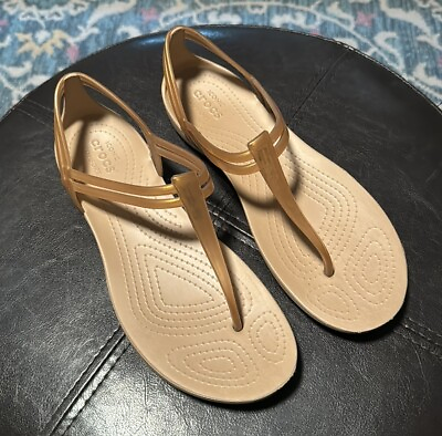 #ad Crocs Isabella t strap jelly comfort sandal Bronze women#x27;s size 8 $35.00