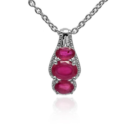 #ad Natural Ruby AAA 925Sterling Silver Pendant Necklace Beautiful Handmade Jewelry $72.79