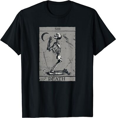#ad LIMITED Occult The Death Praying Skeleton Vintage Tarot Esoteric 666 T Shirt $17.85