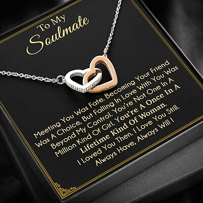 #ad To My Soulmate Necklace Engagement Anniversary Gift for Her Birthday Christmas $28.99