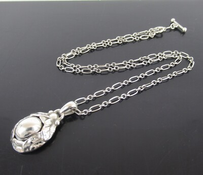 #ad GEORG JENSEN Pendant Necklace 1997 Silver 925 Chain Length 45cm Top H20xW16mm $461.38