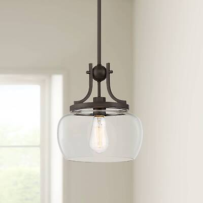 #ad Bronze Mini Pendant Light 10 1 2quot; Industrial Clear Glass for Dining Room House $99.95