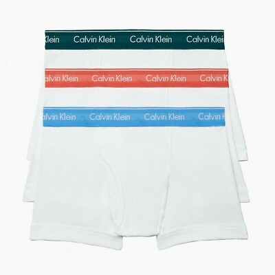 #ad Calvin Klein Men#x27;s Underwear Cotton Stretch Brief Trunk 3 Pack White Color Belt $22.95
