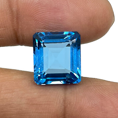 #ad VVS 14.90 Cts Natural Blue Topaz AAA Swiss Color Certified Dazzling Gemstone $139.99