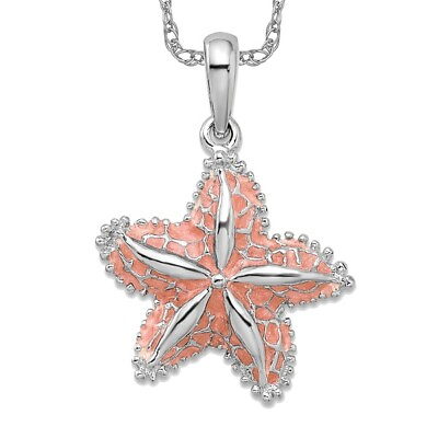 #ad 925 Sterling Silver Starfish Necklace Charm Pendant $97.00