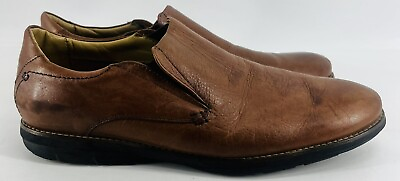 #ad American Classic Shoes DeLaRentis Mens 12M Brown Leather Slip On Shoes $19.80