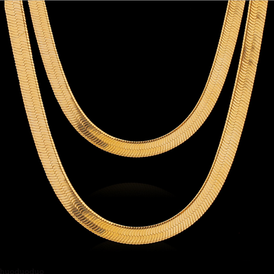 #ad Fashion Men Women 18K Gold Plated Snake Chain Choker Necklace Jewelry 20 28Inch $3.95