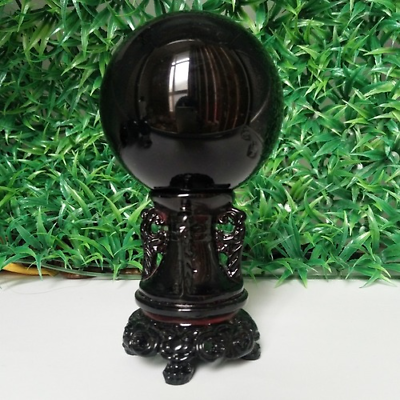 #ad Natural Obsidian Crystal Ball Home Decoration Diviner Stone Ball Accessories $73.47