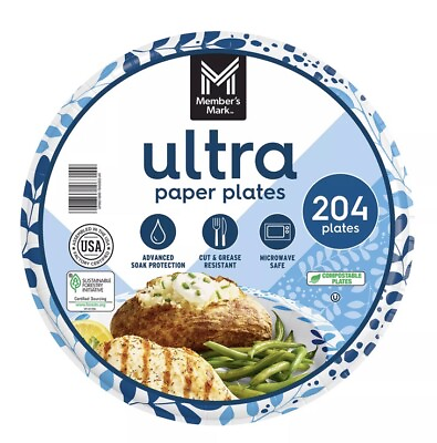 #ad Member#x27;s Mark Ultra Dinner Paper Plates 10quot; 204 ct. $28.45