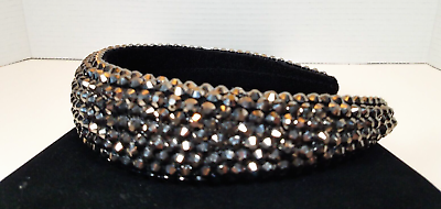 #ad Ladies Wide Headband with Rhinestones Silver Color .Hand Made $44.95