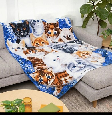 #ad Dawhud Direct Collage Kitten Fleece Blanket for Bed 50quot; x 60quot; Cute Fleece Throw $12.50