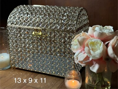 #ad Crystal Wedding Card Locking Box Gift Table Decoration For Quincnera Reception $59.99