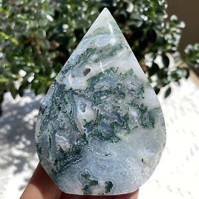 #ad 131g Natural Druzy Moss Agate Freeform Crystal Quartz Healing $24.00