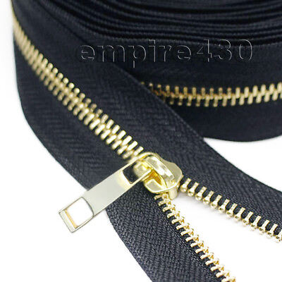 #ad Continuous Zipper Chain Unfinished Zipper Metal #5 Gold Blue Tape 9 ft 75 ft $63.00