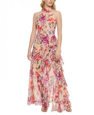 #ad New $188 Eliza J Women#x27;s Long Sleeveless Halter Maxi Dress A4097 $32.99