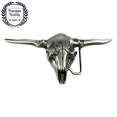 #ad Metal Zinc Alloy Belt Buckle Western Cowboy Bull Head Skull Pewter Fashion Style AU $31.30