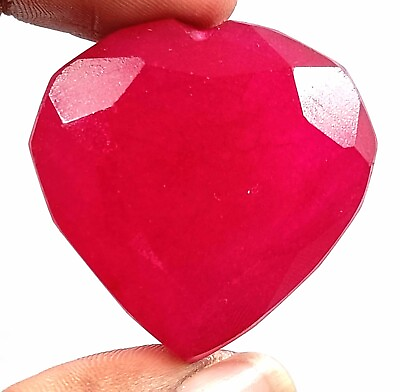 #ad 194 CT NATURAL BLOOD RED AFRICAN RUBY CERTIFIED HEART CUT LOOSE GEMSTONE AKU $9.22