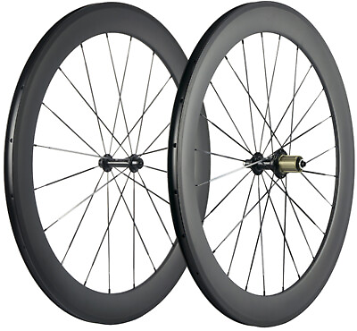 #ad #ad 700C Road Bike Rim Brake Carbon Wheels 50mm 23mm Width Clincher Carbon Wheelset $321.03