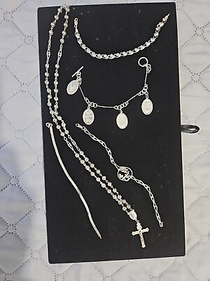 #ad silver 925 Bracelets And Rosary $150.00
