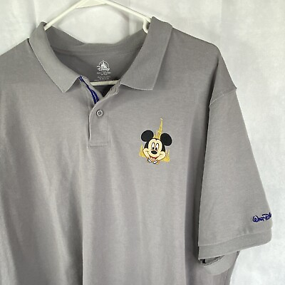 #ad Walt Disney World 50th Anniversary Mickey amp; Gold Castle Polo Shirt XXL $47.49
