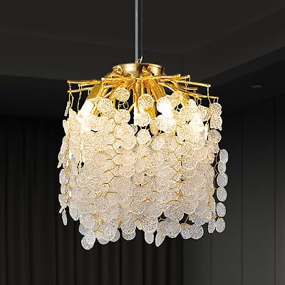 #ad Modern Luxury Gold Crystal Leaf Tree Branch Chandeliers12 inch 6 Lights Pend... $99.35
