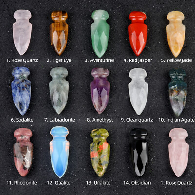 #ad Mix Natural Hand Carved Quartz Crystal Skull Reiki Healing Random Gifts1pc $12.79
