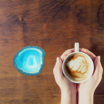 #ad 5pcs Agate Coasters Drinks Coasters Decorative Coasters Coffee Table Coasters $22.64