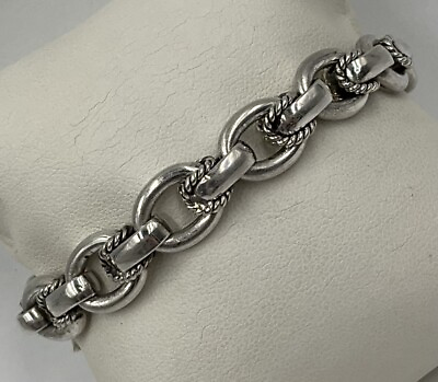 #ad STERLING SILVER 925 ROLO ROPE 10MM TOGGLE BRACELET 7.5quot; $187.97