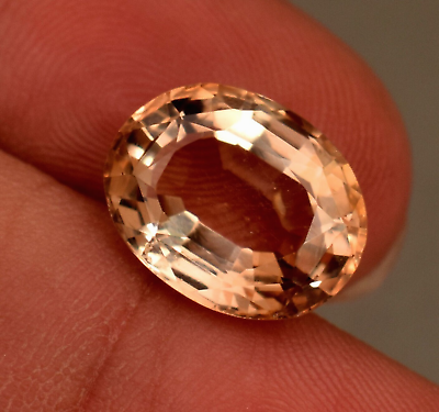 #ad 5.70 Ct Natural Brazil Imperial Topaz Certified Oval Cut Loose Gem For Ring $168.75